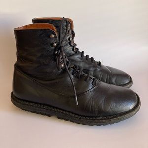 Trippen Black Leather Combat Boots - 7.5/38